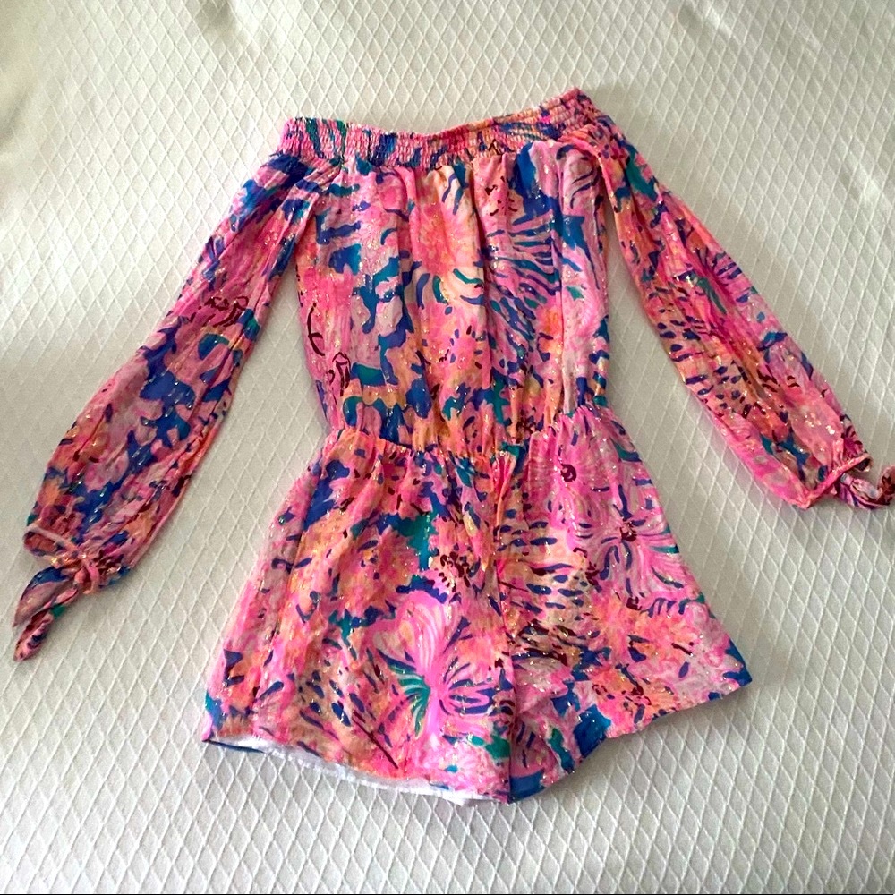Lily Pulitzer Off the Shoulder Smocked Romper